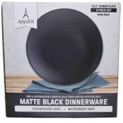 Wholesale - 8pc 10.5" BLACK DINNER PLATES C/P 2, UPC: 041979206970